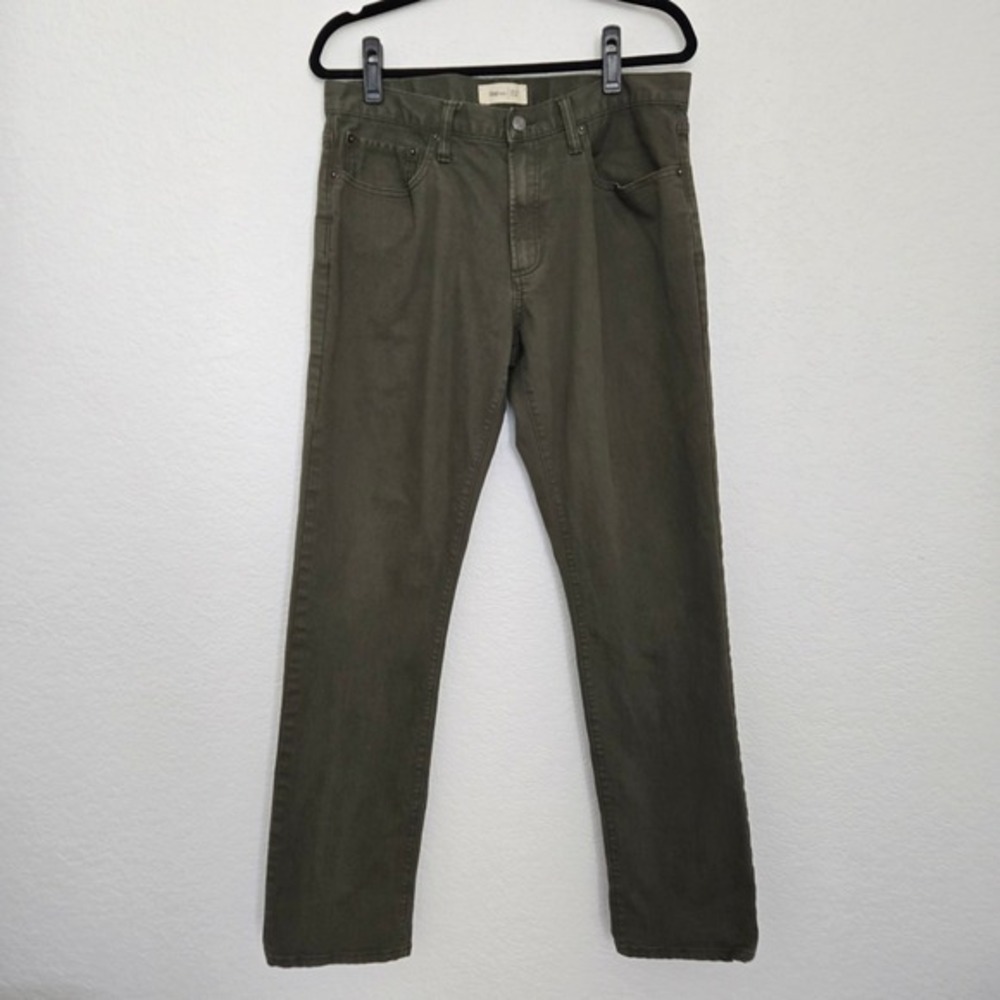 Gap Mens‎ 32x32 Slim Fit Olive Green Casual Pants Chinos